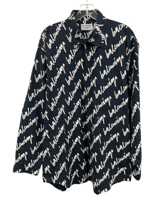 Balenciaga Size 42 Cotton Cotton Long Sleeve Logo Oversized Top Cotton / 42