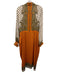 Elie Tahari Size 14 White, Orange, Yellow Silk Long Sleeve Pasley Dress White, Orange, Yellow / 14