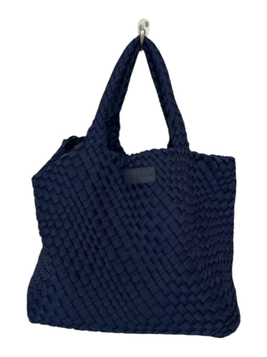 Parker & Hyde Size M Navy Canvas Basket Weave Top Handles Tote Dress Navy / M