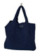 Parker & Hyde Size M Navy Canvas Basket Weave Top Handles Tote Dress Navy / M