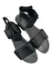 Eileen Fisher Shoe Size 7.5 Black Leather Platform Velcro Mesh Detail Sandals Black / 7.5