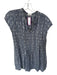 CP Shades Size S Blue & Cream Linen Cap Sleeve Textured V Neck Dress Blue & Cream / S