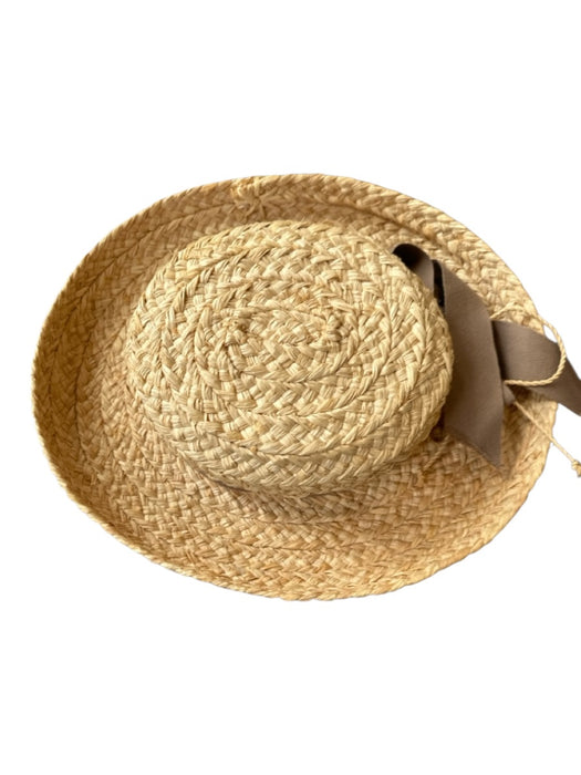 Helen Kaminski Tan & brown Straw Ribbon Bow Hat Tan & brown / Est M