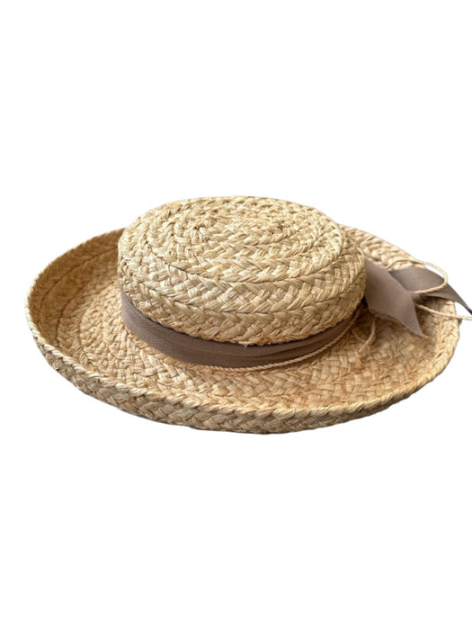 Helen Kaminski Tan & brown Straw Ribbon Bow Hat Tan & brown / Est M