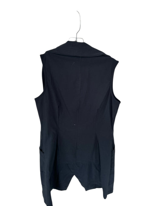 Porto Size 2 Black Viscose Sleeveless Collar Zip Up Knee length Dress Black / 2