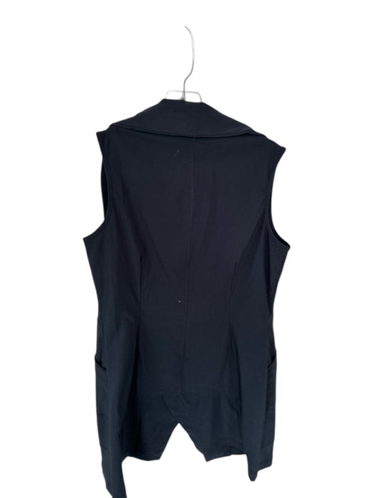 Porto Size 2 Black Viscose Sleeveless Collar Zip Up Knee length Dress Black / 2