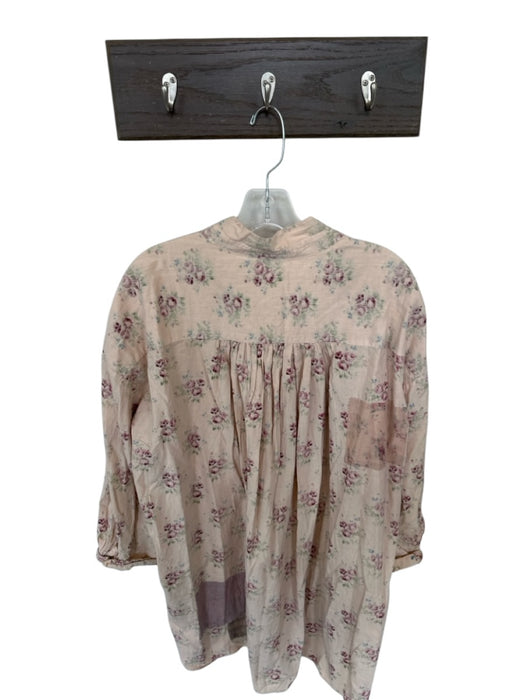 Magnolia Pearl Size EST 2 Cream & Purple Cotton Floral Patchwork Buttons Dress Cream & Purple / EST 2