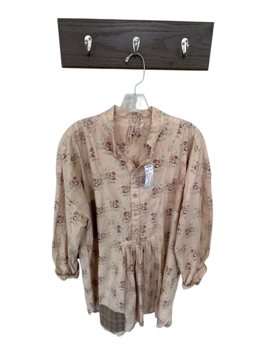 Magnolia Pearl Size EST 2 Cream & Purple Cotton Floral Patchwork Buttons Dress Cream & Purple / EST 2
