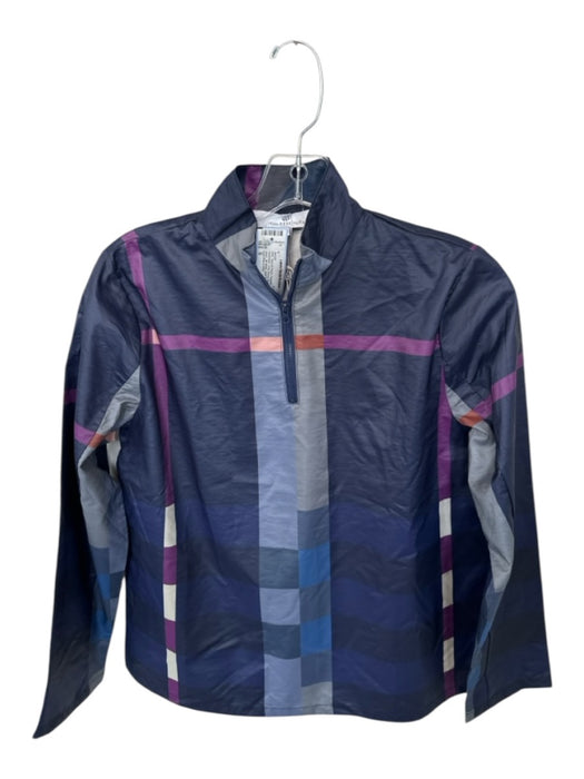 Jean Pierre Klifa Size S Navy & Purple Polyester Geometric Long Sleeve Jacket Navy & Purple / S