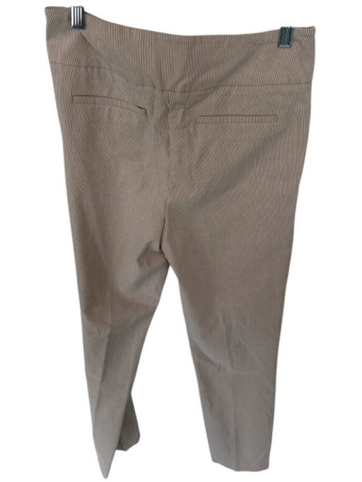Renuar Size 6 Khaki Rayon Blend Elastic Waist Faux Pockets Striped Pants Khaki / 6