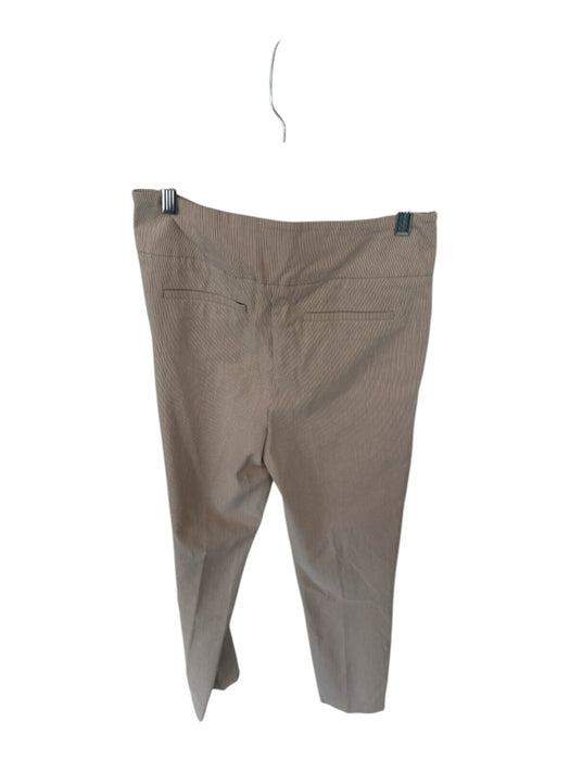 Renuar Size 6 Khaki Rayon Blend Elastic Waist Faux Pockets Striped Pants Khaki / 6