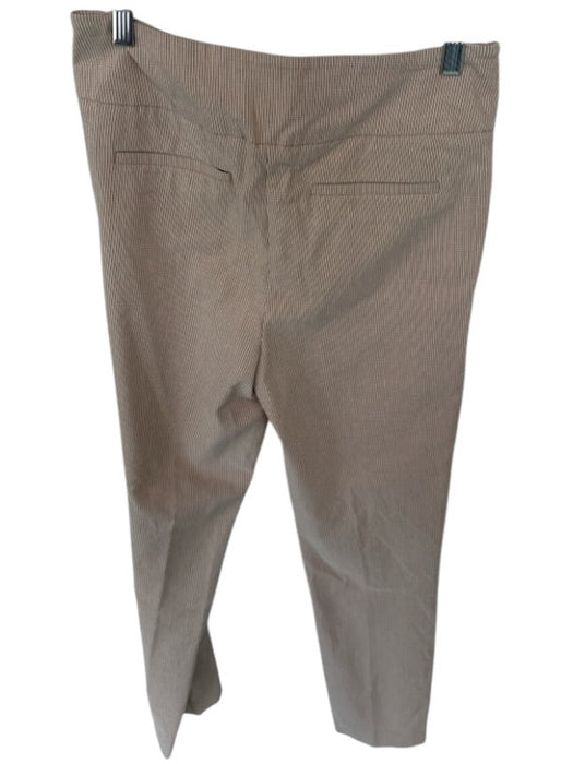 Renuar Size 6 Khaki Rayon Blend Elastic Waist Faux Pockets Striped Pants Khaki / 6