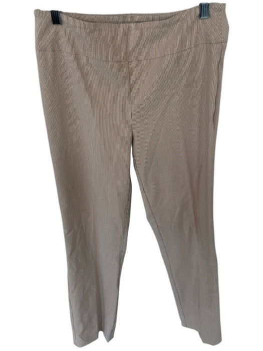 Renuar Size 6 Khaki Rayon Blend Elastic Waist Faux Pockets Striped Pants Khaki / 6