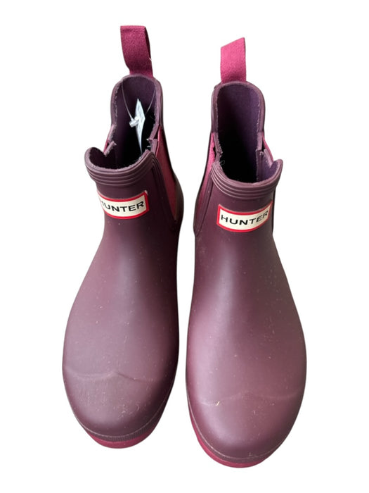 Hunter Shoe Size 8 Mauve Rubber Chelsea Ankle Height Rain Booties Mauve / 8
