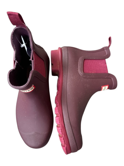 Hunter Shoe Size 8 Mauve Rubber Chelsea Ankle Height Rain Booties Mauve / 8