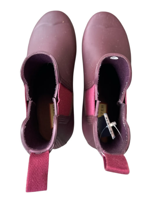 Hunter Shoe Size 8 Mauve Rubber Chelsea Ankle Height Rain Booties Mauve / 8