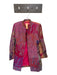 Moksha Size S Pink & Orange Wool Buttons Shoulder Pads Floral Long Jacket Pink & Orange / S