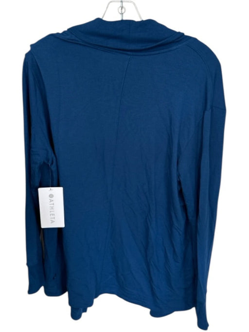 Athleta Size M Indigo Tencel Blend Long No zip Pockets Athletic Jacket Indigo / M
