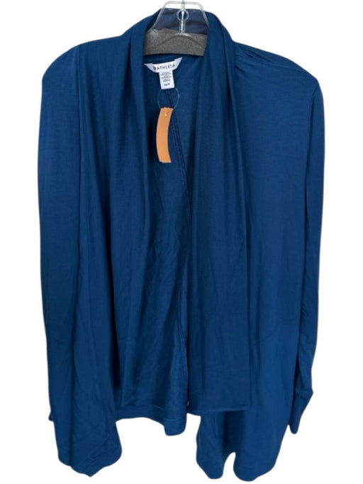 Athleta Size M Indigo Tencel Blend Long No zip Pockets Athletic Jacket Indigo / M