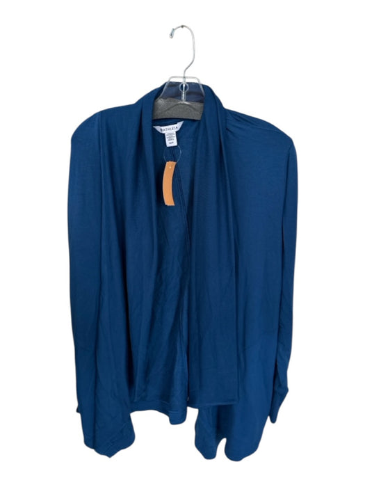 Athleta Size M Indigo Tencel Blend Long No zip Pockets Athletic Jacket Indigo / M