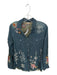 Johnny Was Size S Denim & Multi Cotton Button Up Embroidered Floral Collar Top Denim & Multi / S