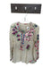 Johnny Was Size S Off White Polyester Long Sleeve V Neck Embroidered Floral Top Off White / S