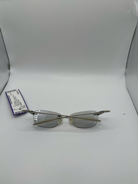 Oakley Silver Metal Rectangle Shade Reflective Clear Sunglasses