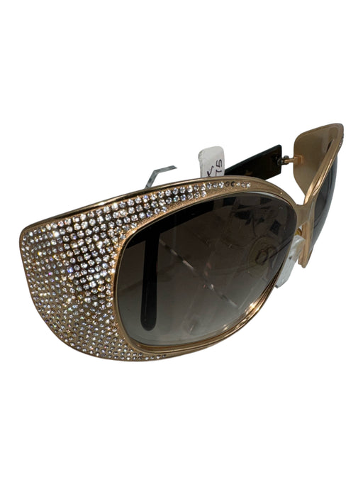 Caviar Gold & Black Metal Acetate Rhinestone Gradient Sunglasses Gold & Black