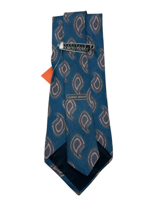 Giorgio Armani Blue & Pink Silk All Over Print Men's Tie Blue & Pink