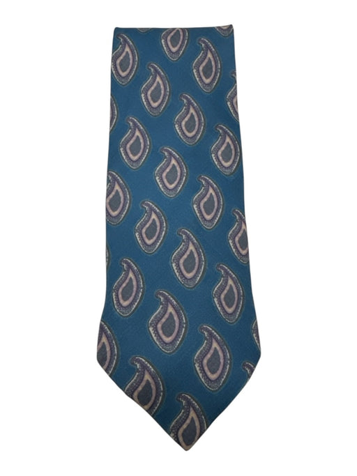 Giorgio Armani Blue & Pink Silk All Over Print Men's Tie Blue & Pink