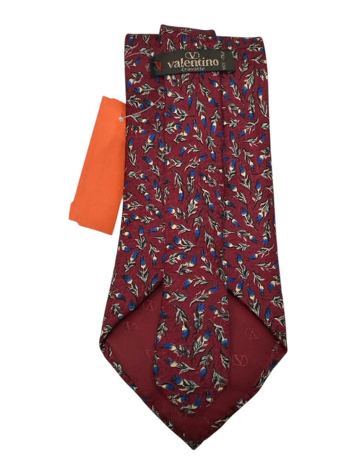 Valentino Red & Blue Silk All Over Print Men's Tie Red & Blue