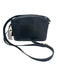 Coach Black Leather Brass Hardware Pebbled Crossbody Strap Zip Closure Bag Black