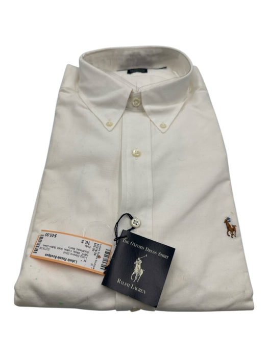 Polo NWT Size 16.5 White Cotton Solid Button Down Men's Long Sleeve Shirt White / 16.5