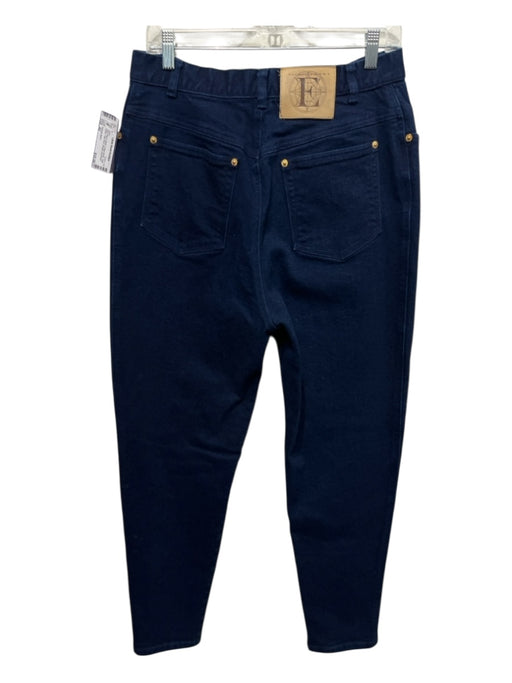 Escada Sport Size 42 Dark Wah & Black Cotton Denim Gold button High Rise Jeans Dark Wah & Black / 42