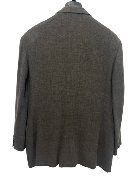 Calvin Klein Made in Italy Gray Wool Blend Solid 3 button Men's Suit Gray / 44