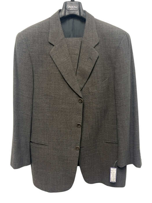 Calvin Klein Made in Italy Gray Wool Blend Solid 3 button Men's Suit Gray / 44