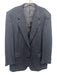 Hickey Freeman Blue Wool Blend Herringbone 2 Button Men's Blazer Blue / 44L
