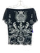 Vivienne Tam Size 3 Black & White Nylon Short Sleeve Mesh Detail Top Black & White / 3