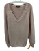 Weekend Max Mara Size XL Light Pink Cotton Blend Knit V Neck Ribbed Hem Sweater Light Pink / XL