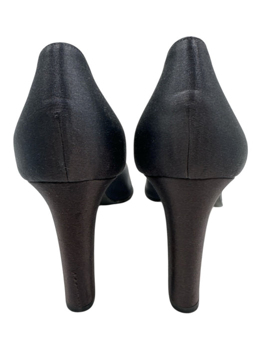 Richard Tyler Shoe Size 10 Midnight blue Satin Upper Flower Detail D'orsay Pumps Midnight blue / 10