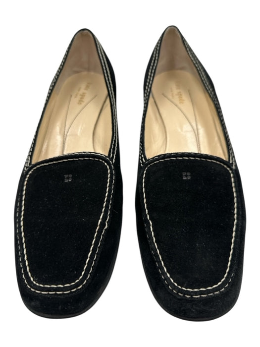 Kate Spade Shoe Size 10 Black Leather Upper Suede Contrast Stitch Loafers Black / 10