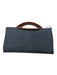 Longchamp Slate Gray & Brown Nylon Zip Top Leather Trim Collapsible Tote Bag Slate Gray & Brown / XL