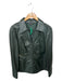 Lafayette 148 Size 14 Dark Green Leather Full Zip Collar Jacket Dark Green / 14