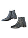 Vaneli Shoe Size 10M Gray & Silver Leather Snake Embossed Side Zip Booties Gray & Silver / 10M