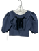 Peter Som Size 0 Navy Blue & Black Polyester Velvet Bow Open Back Top Navy Blue & Black / 0