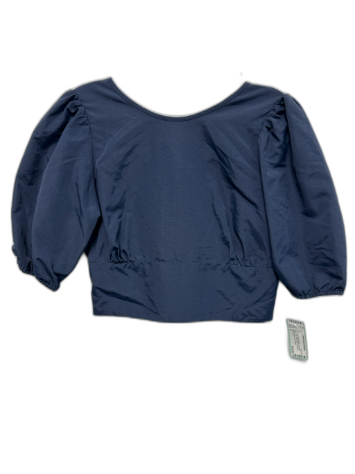 Peter Som Size 0 Navy Blue & Black Polyester Velvet Bow Open Back Top Navy Blue & Black / 0