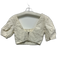 A.L.C. Size 2 Cream Linen Blend Short Sleeve Square Neck Cropped Top Cream / 2