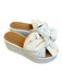 CB designs Shoe Size 38 Cream Leather Platform Twist Open Toe Mules Cream / 38