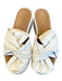 CB designs Shoe Size 38 Cream Leather Platform Twist Open Toe Mules Cream / 38