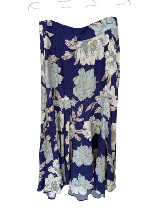 Yumi Kim Size XS Purple & White Polyester High Waist Flowers Midi Skirt Purple & White / XS